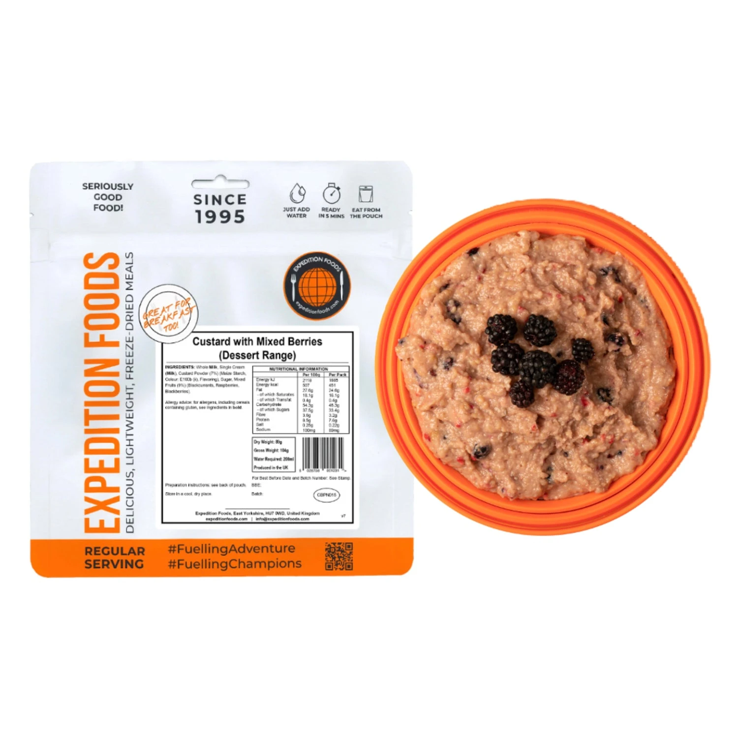 Expedition Foods Custard With Mixed Berries (450kcal) 1 Expedition Foods Custard With Mixed Berries (450kcal)