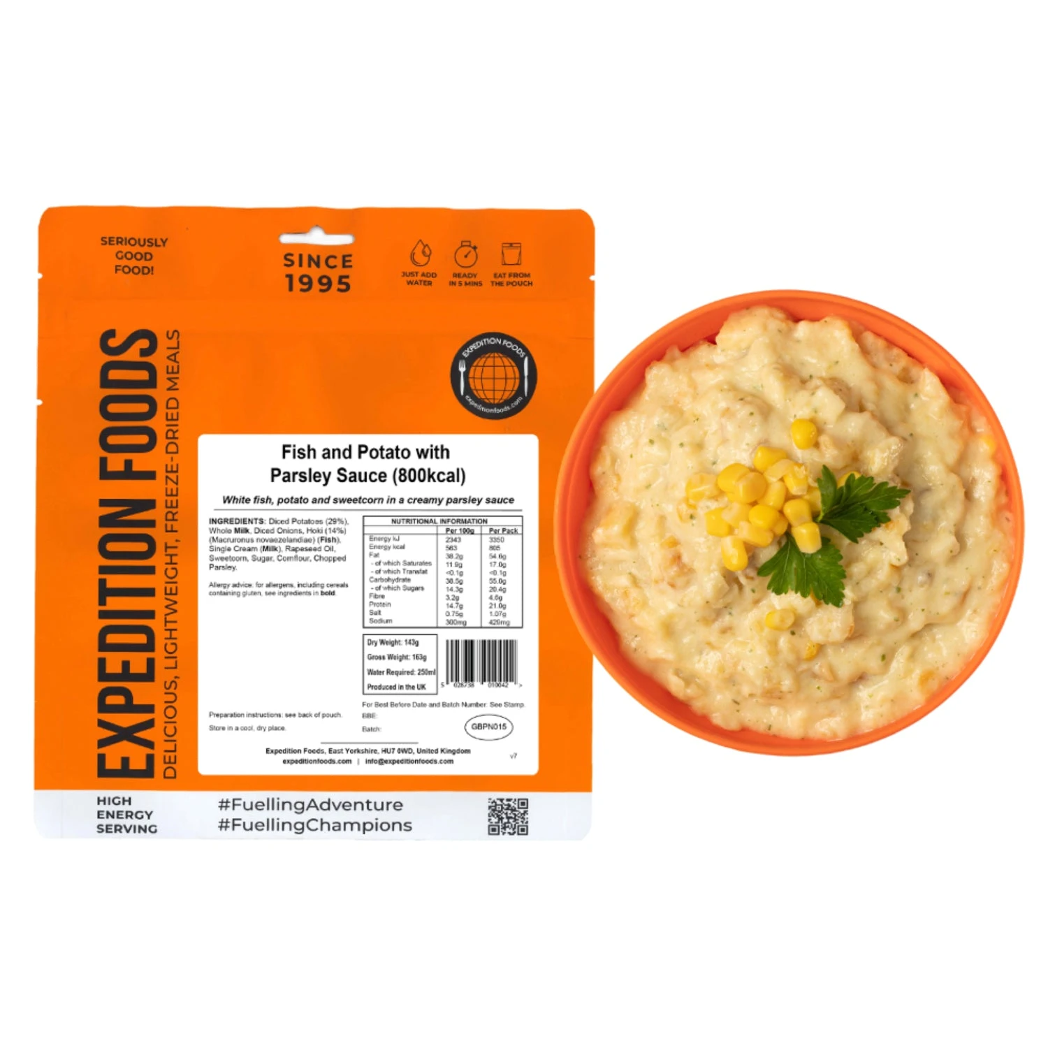 Expedition Foods Fish & Potato With Parsley Sauce (800kcal) 1 Expedition Foods Fish & Potato With Parsley Sauce (800kcal)
