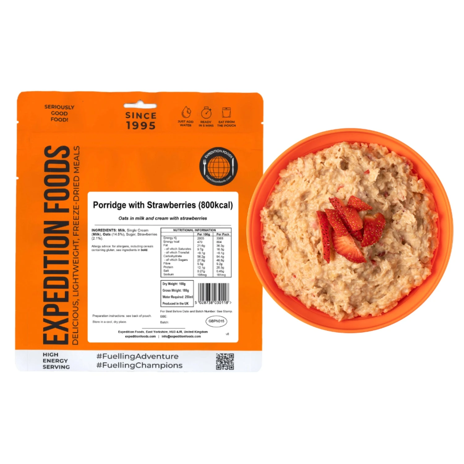 Expedition Foods Porridge With Strawberries (800kcal) 1 Expedition Foods Porridge With Strawberries (800kcal)