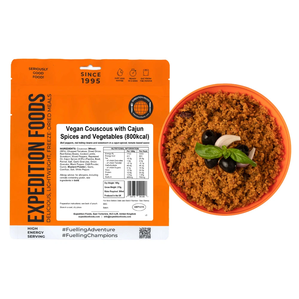Expedition Foods Couscous With Cajun Spices And Vegetables (800kcal) 1 Expedition Foods Couscous With Cajun Spices And Vegetables (800kcal)